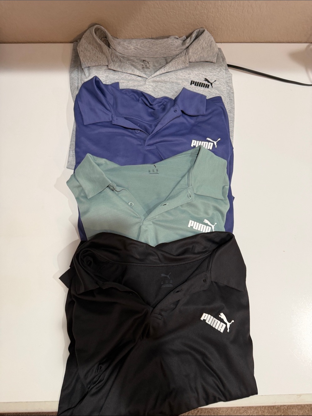 Puma Polo Shirt Set in Gray, Blue, Mint & Black